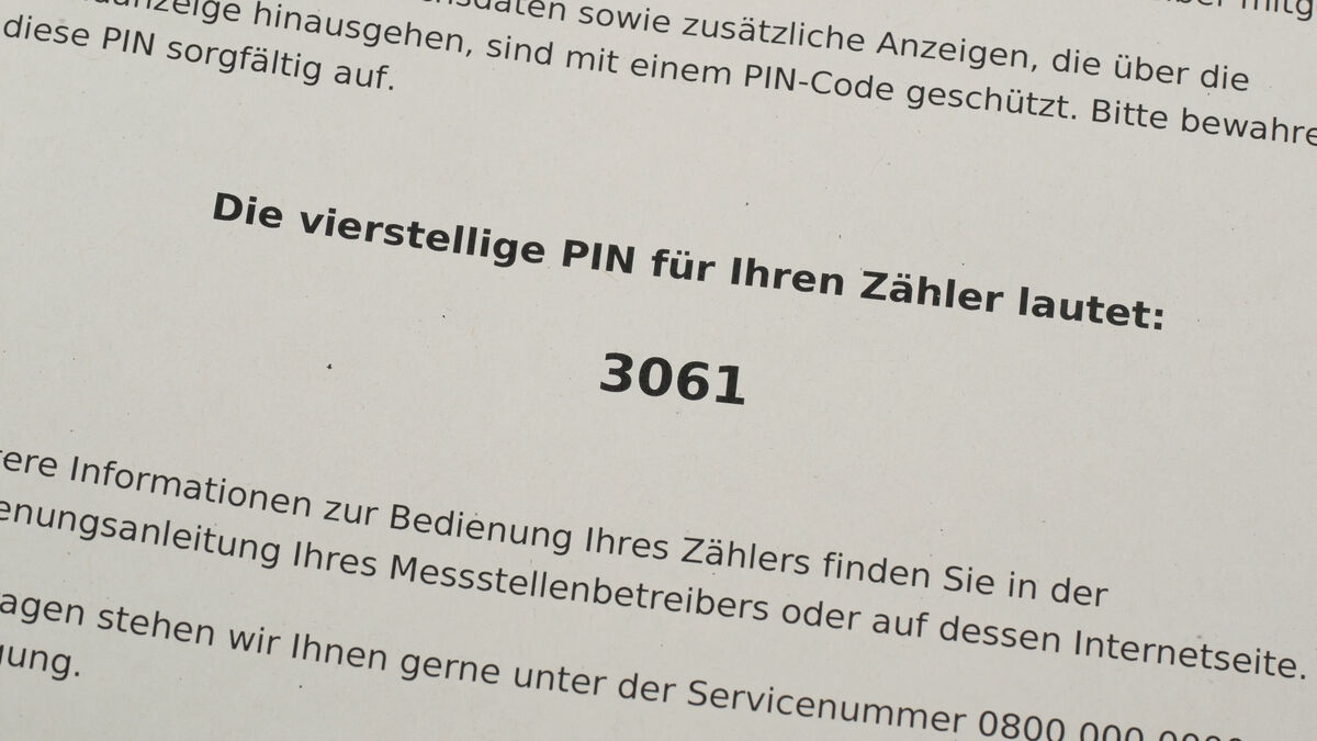 Digitaler Stromzähler PIN-Brief