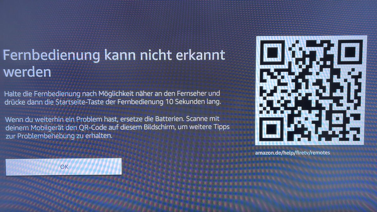 FireTV-Fehlermeldung: FireTV-Fernbedienung nicht erfkannt FireTV-Fehlermeldung: FireTV-Fernbedienung nicht erfkannt