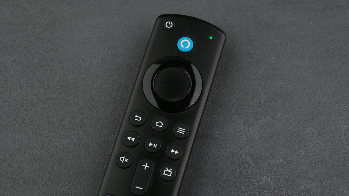 FireTV-Fernbedienung im Diagnosemodus (LED leuchtet grün) FireTV-Fernbedienung im Diagnosemodus (LED leuchtet grün)
