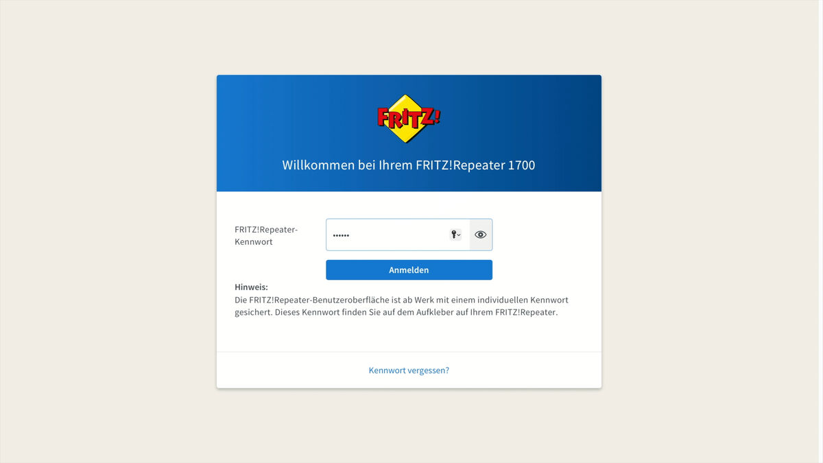 FRITZ!Repeater Login
