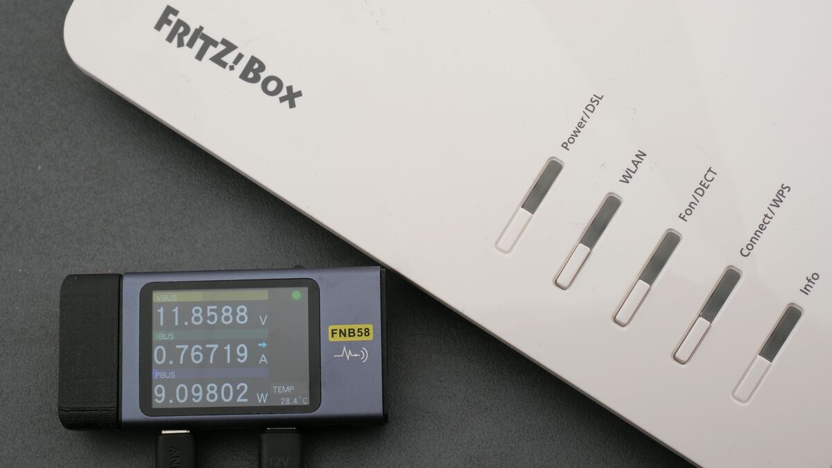 FritzBox 7590 Stromaufnahme beim surfen