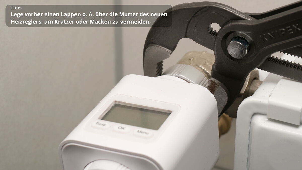 Lidl Thermostatkopf Mutter festziehen