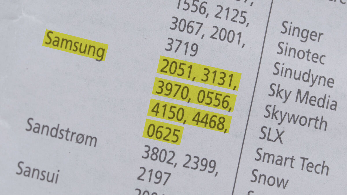 One for All Samsung Code One for All Samsung Code